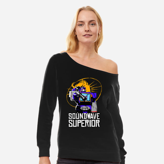 Soundwave Superior-Womens-Off Shoulder-Sweatshirt-manoystee