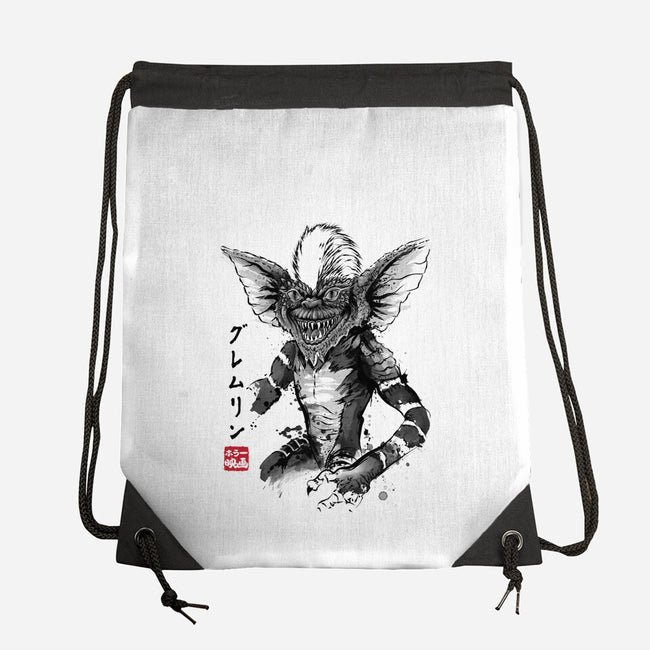 Kingston Falls Creature Sumi-e-None-Drawstring-Bag-DrMonekers