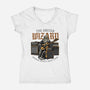 The Guitar Wizard-Womens-V-Neck-Tee-glitchygorilla