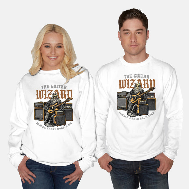 The Guitar Wizard-Unisex-Crew Neck-Sweatshirt-glitchygorilla