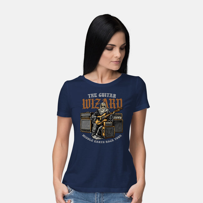 The Guitar Wizard-Womens-Basic-Tee-glitchygorilla