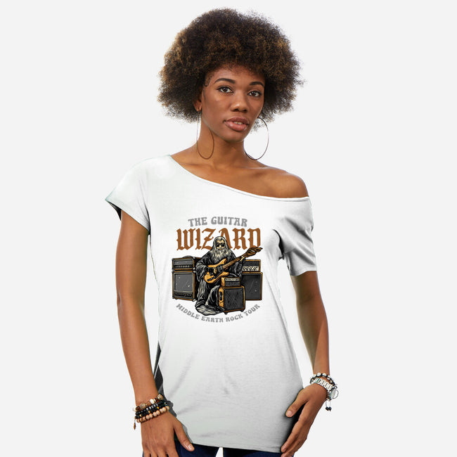 The Guitar Wizard-Womens-Off Shoulder-Tee-glitchygorilla