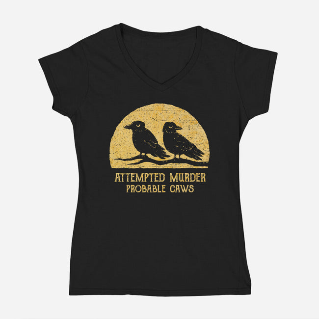 Probable Caws-Womens-V-Neck-Tee-kg07