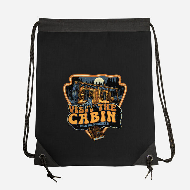 Visit The Cabin-None-Drawstring-Bag-glitchygorilla