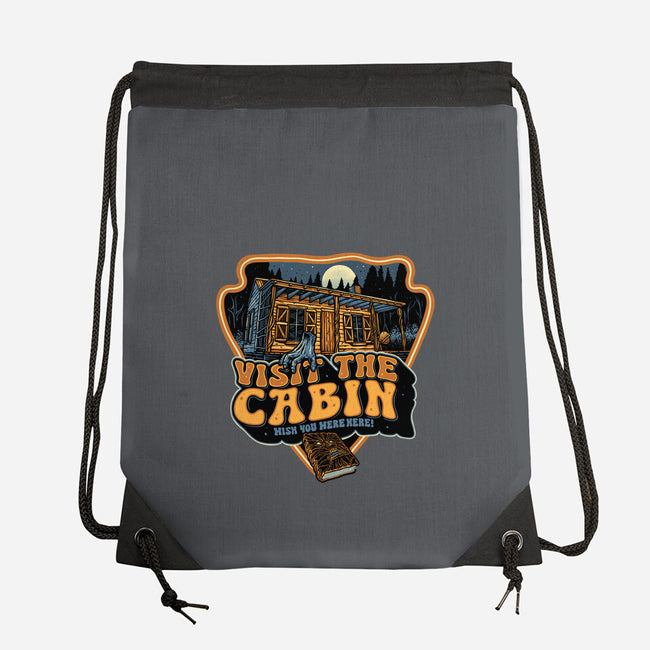 Visit The Cabin-None-Drawstring-Bag-glitchygorilla