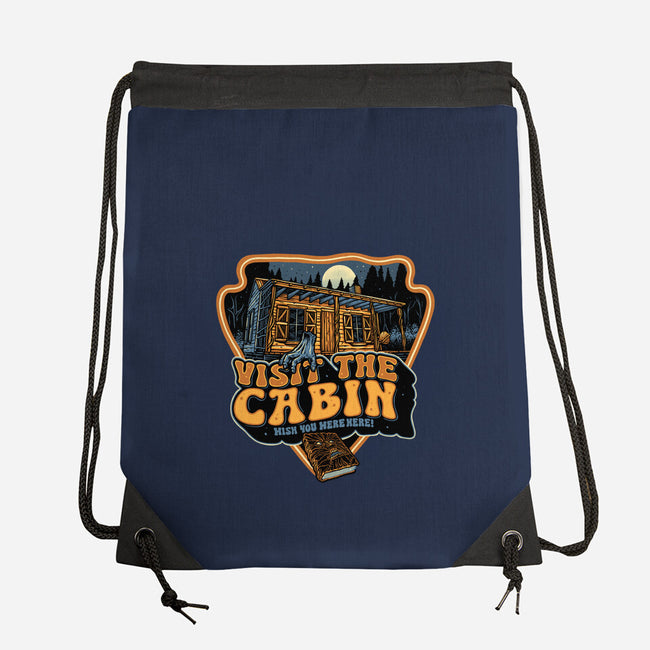 Visit The Cabin-None-Drawstring-Bag-glitchygorilla