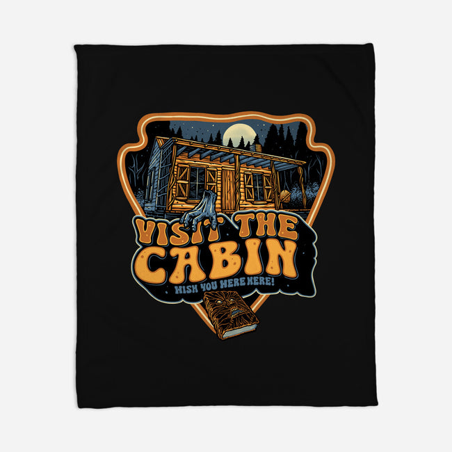 Visit The Cabin-None-Fleece-Blanket-glitchygorilla