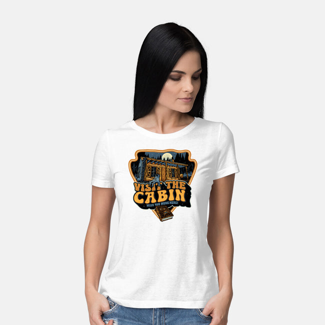 Visit The Cabin-Womens-Basic-Tee-glitchygorilla