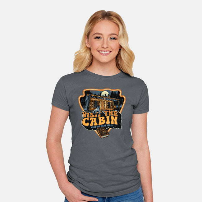 Visit The Cabin-Womens-Fitted-Tee-glitchygorilla