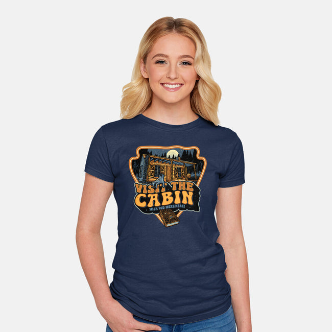 Visit The Cabin-Womens-Fitted-Tee-glitchygorilla