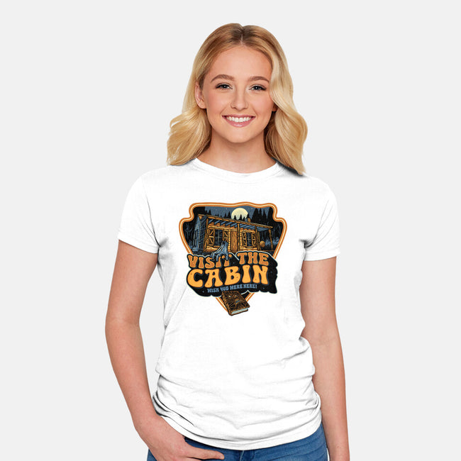 Visit The Cabin-Womens-Fitted-Tee-glitchygorilla