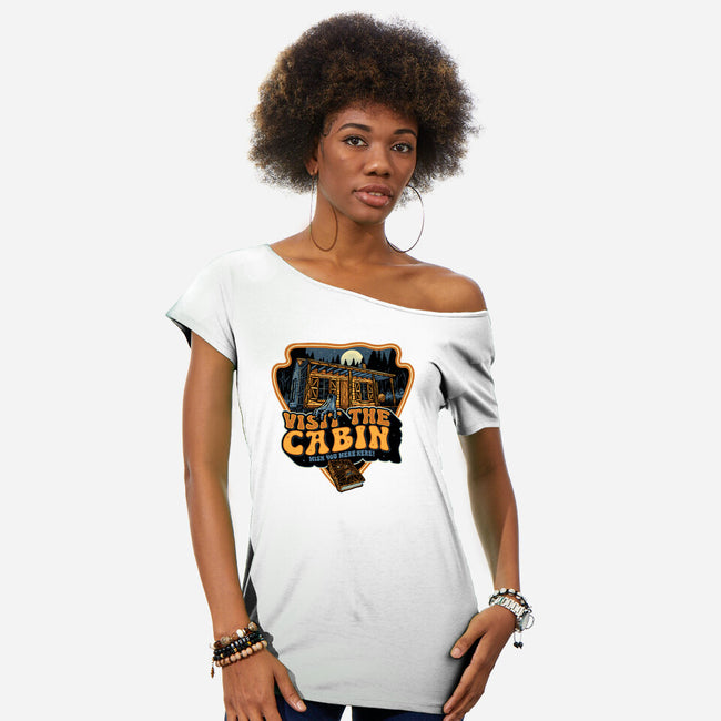 Visit The Cabin-Womens-Off Shoulder-Tee-glitchygorilla