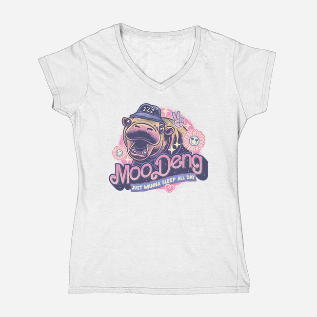 Just Wanna Sleep All Day-Womens-V-Neck-Tee-glitchygorilla