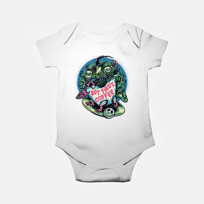 But First Coffee-Baby-Basic-Onesie-glitchygorilla