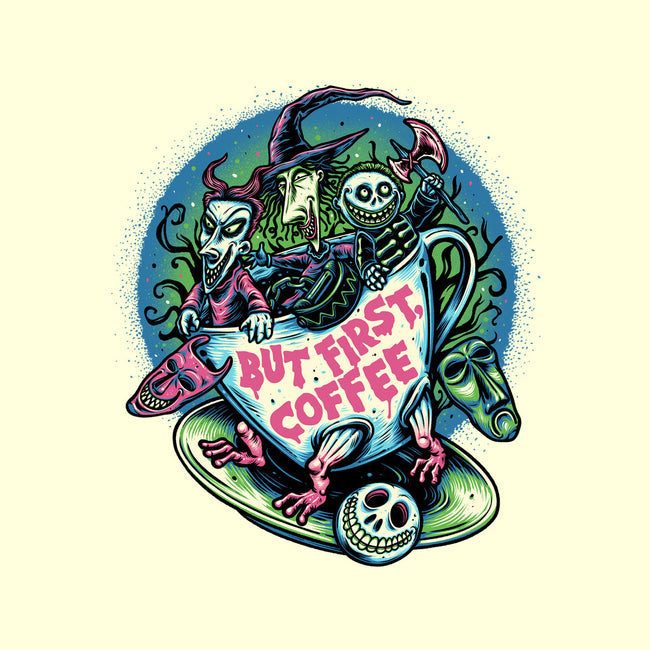 But First Coffee-None-Glossy-Sticker-glitchygorilla