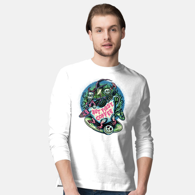 But First Coffee-Mens-Long Sleeved-Tee-glitchygorilla