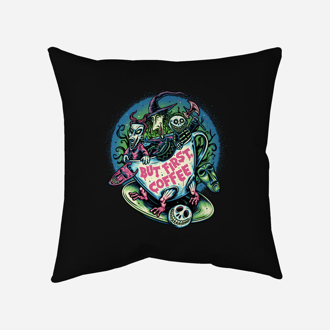 But First Coffee-None-Removable Cover w Insert-Throw Pillow-glitchygorilla