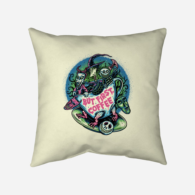 But First Coffee-None-Removable Cover w Insert-Throw Pillow-glitchygorilla