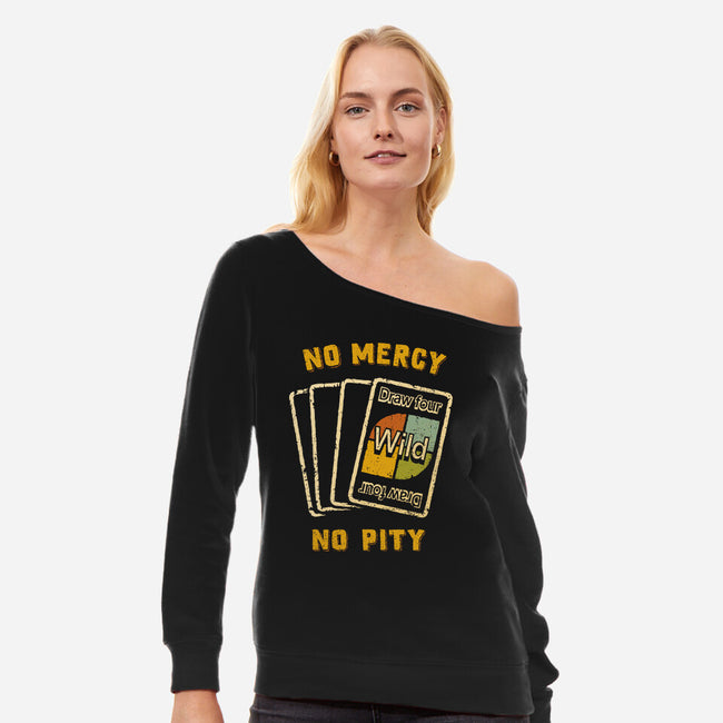 No Mercy No Pity-Womens-Off Shoulder-Sweatshirt-kg07