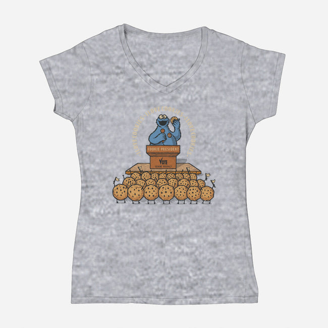 Cookie Elections-Womens-V-Neck-Tee-erion_designs