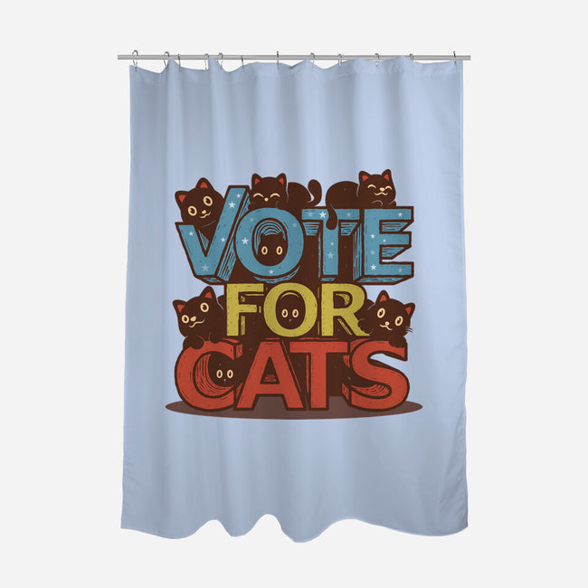 Vote For Cats-None-Polyester-Shower Curtain-erion_designs