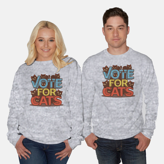 Vote For Cats-Unisex-Crew Neck-Sweatshirt-erion_designs