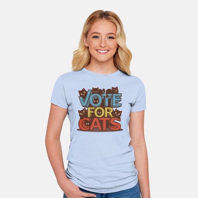 Vote For Cats-Womens-Fitted-Tee-erion_designs