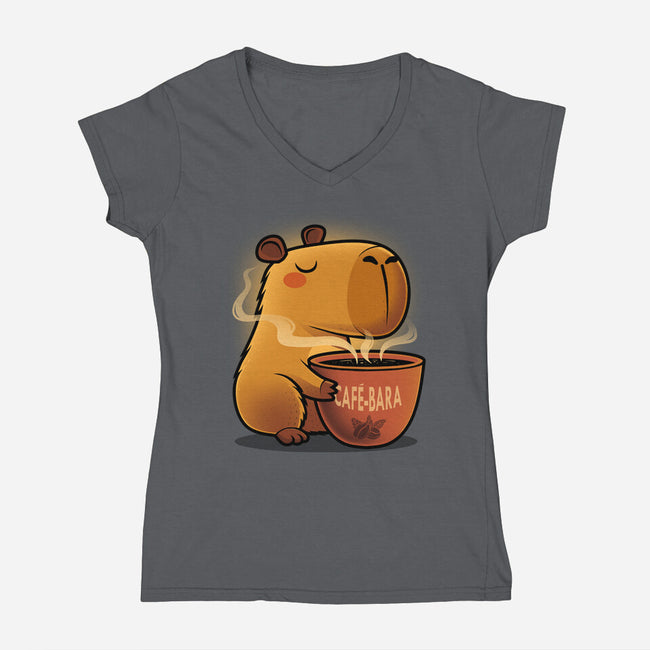 Cafe-bara-Womens-V-Neck-Tee-erion_designs