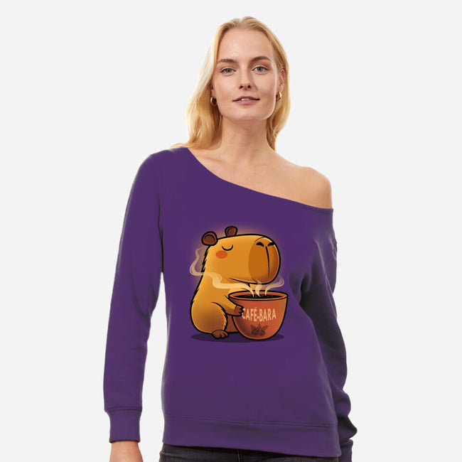 Cafe-bara-Womens-Off Shoulder-Sweatshirt-erion_designs