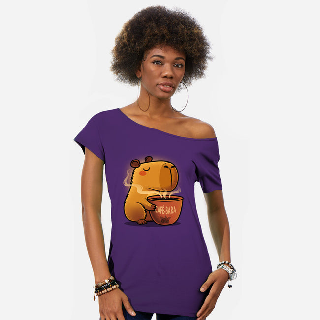 Cafe-bara-Womens-Off Shoulder-Tee-erion_designs