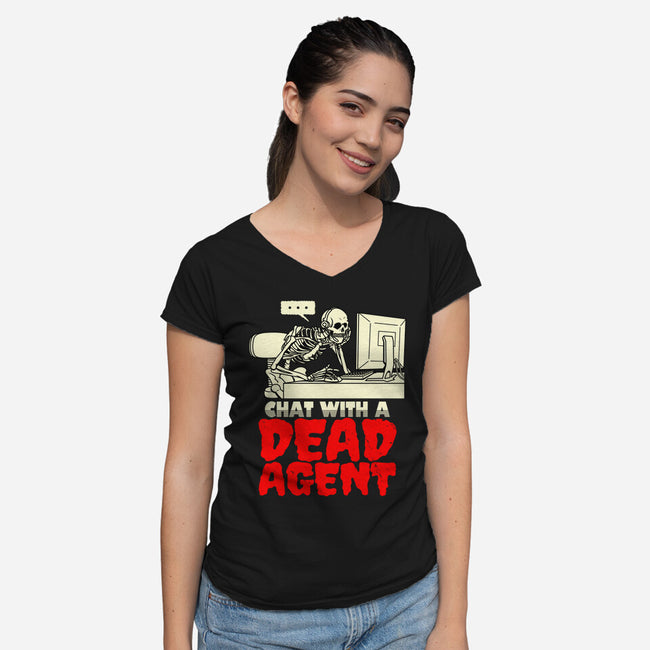 Chat With A Dead Agent-Womens-V-Neck-Tee-Boggs Nicolas