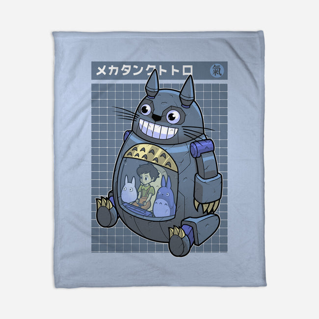 Mecha Tank Totoro-None-Fleece-Blanket-Astrobot Invention