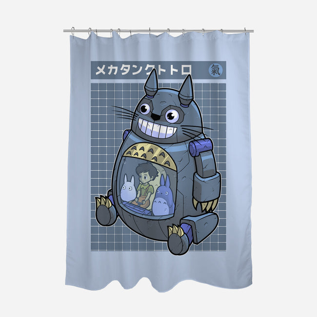 Mecha Tank Totoro-None-Polyester-Shower Curtain-Astrobot Invention