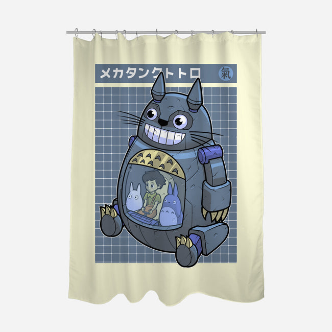 Mecha Tank Totoro-None-Polyester-Shower Curtain-Astrobot Invention