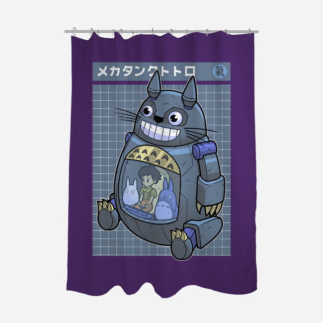 Mecha Tank Totoro-None-Polyester-Shower Curtain-Astrobot Invention