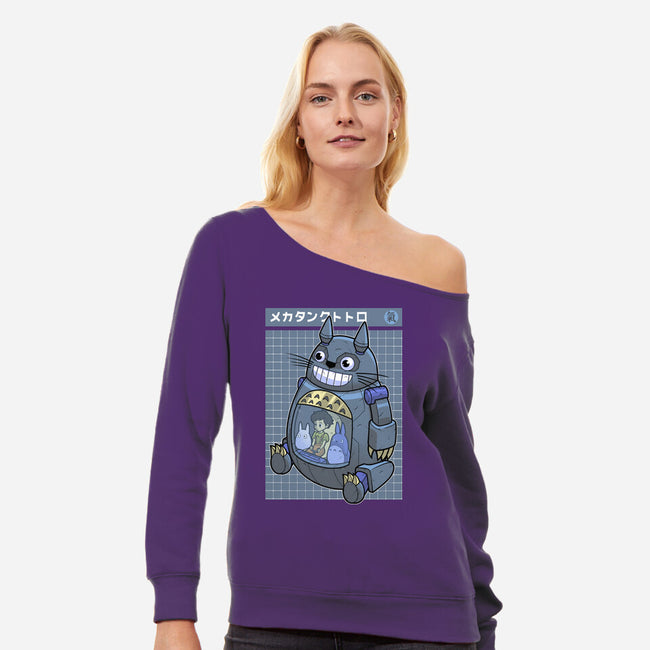 Mecha Tank Totoro-Womens-Off Shoulder-Sweatshirt-Astrobot Invention