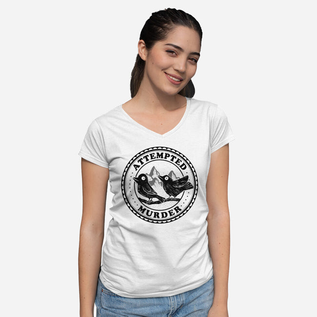 Murder Crows-Womens-V-Neck-Tee-tobefonseca