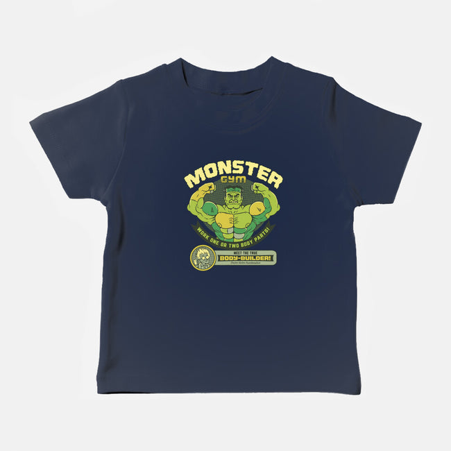 Frankenstein Bodybuilder-Baby-Basic-Tee-tobefonseca