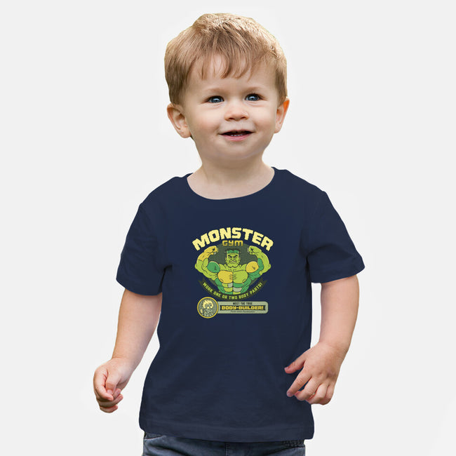 Frankenstein Bodybuilder-Baby-Basic-Tee-tobefonseca