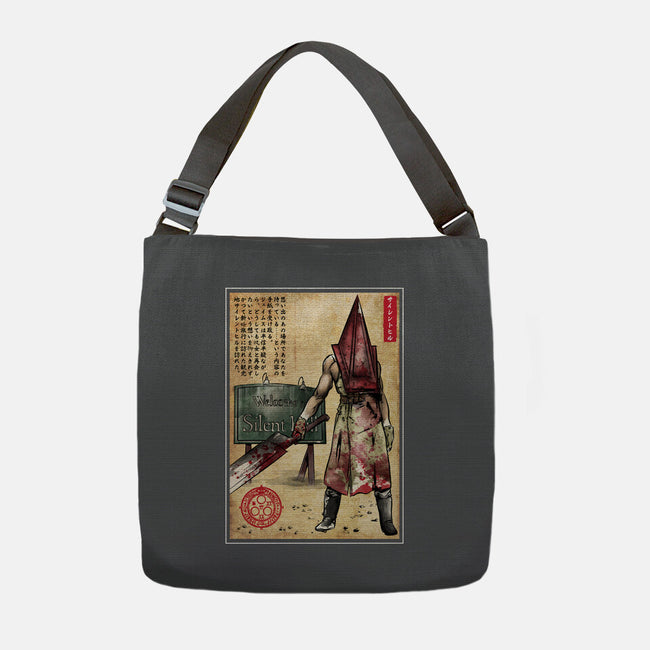 Pyramid Head Woodblock-None-Adjustable Tote-Bag-DrMonekers