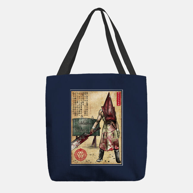 Pyramid Head Woodblock-None-Basic Tote-Bag-DrMonekers