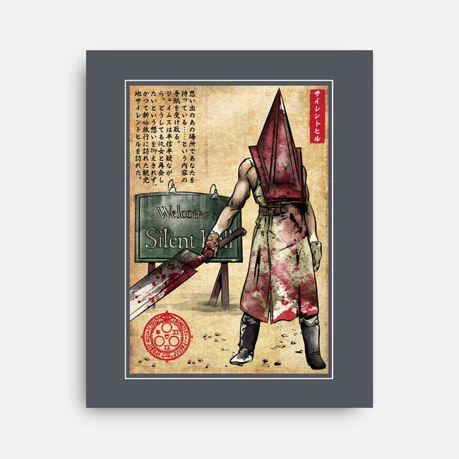 Pyramid Head Woodblock-None-Stretched-Canvas-DrMonekers