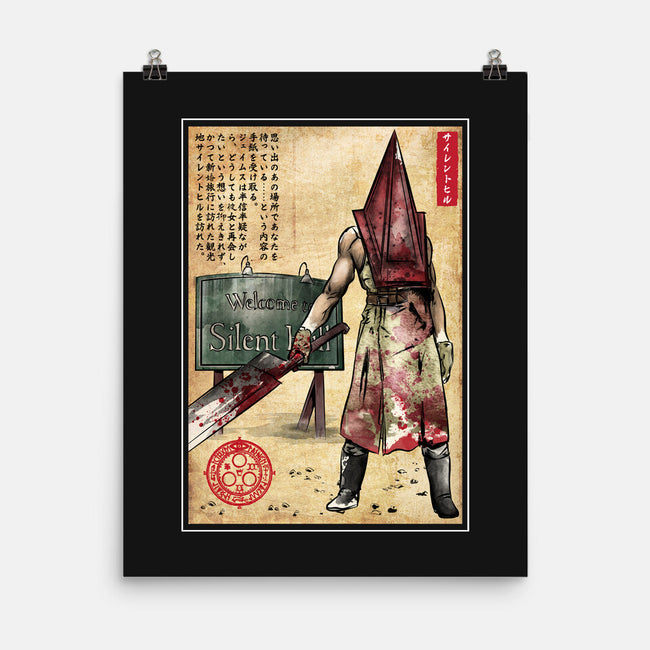 Pyramid Head Woodblock-None-Matte-Poster-DrMonekers