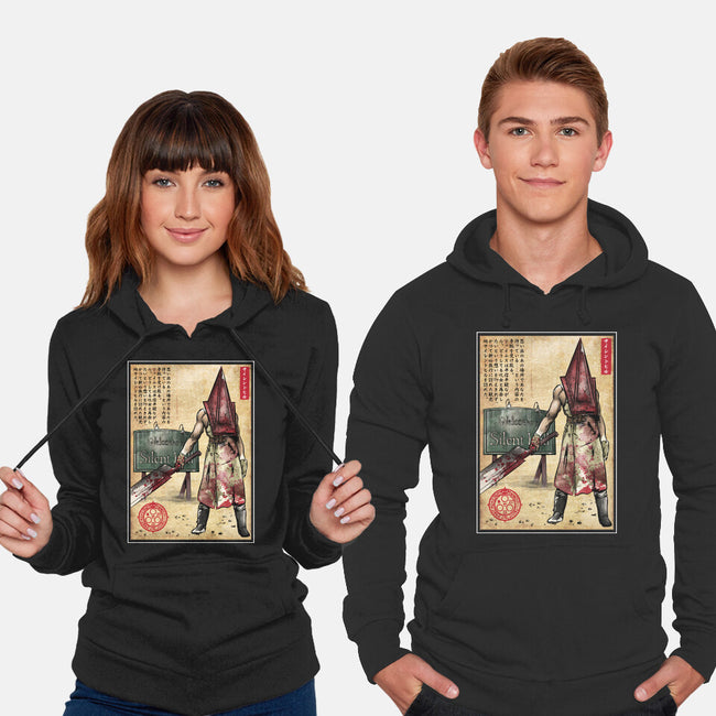 Pyramid Head Woodblock-Unisex-Pullover-Sweatshirt-DrMonekers