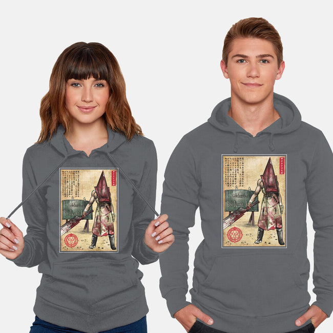 Pyramid Head Woodblock-Unisex-Pullover-Sweatshirt-DrMonekers