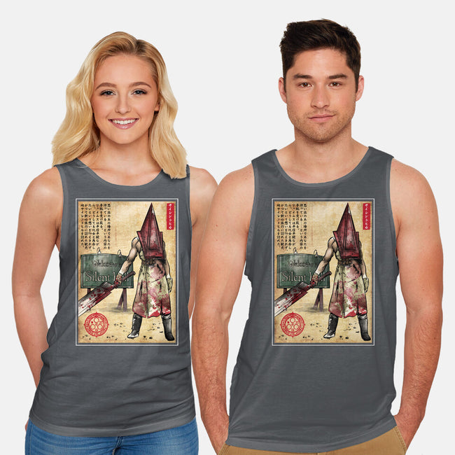 Pyramid Head Woodblock-Unisex-Basic-Tank-DrMonekers