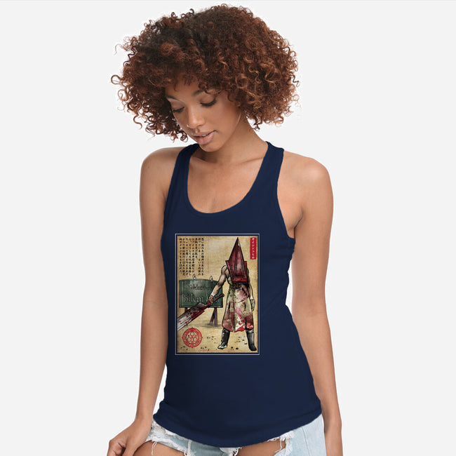 Pyramid Head Woodblock-Womens-Racerback-Tank-DrMonekers