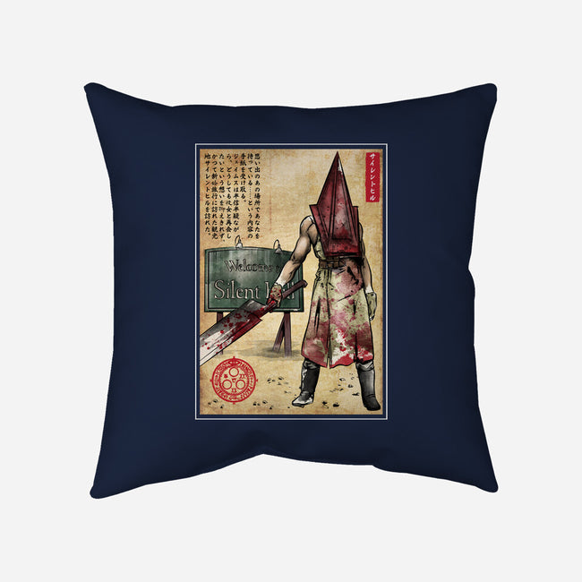 Pyramid Head Woodblock-None-Removable Cover w Insert-Throw Pillow-DrMonekers