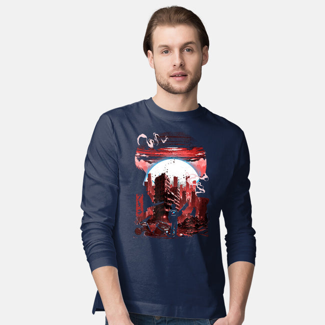 Neo-Tokyo Blues-Mens-Long Sleeved-Tee-Arinesart