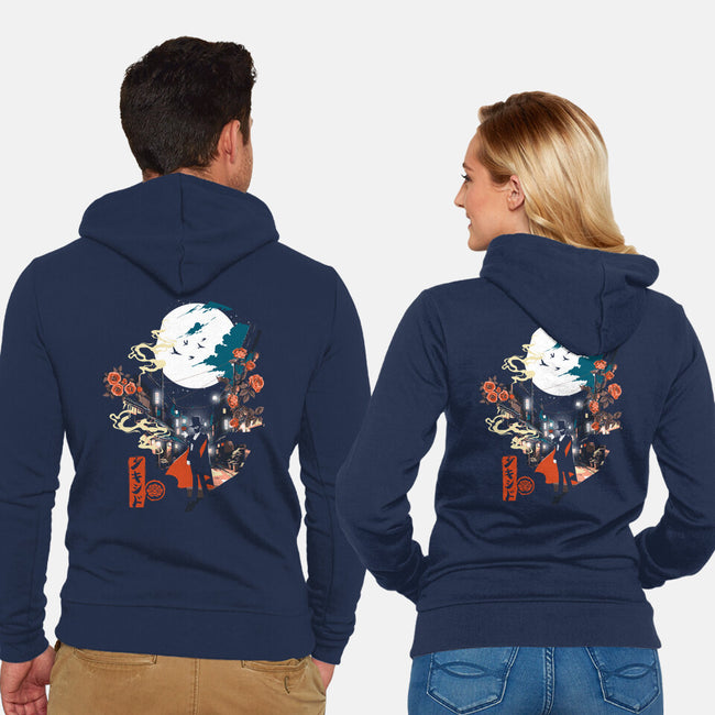 Moonlight Crusader-Unisex-Zip-Up-Sweatshirt-Arinesart